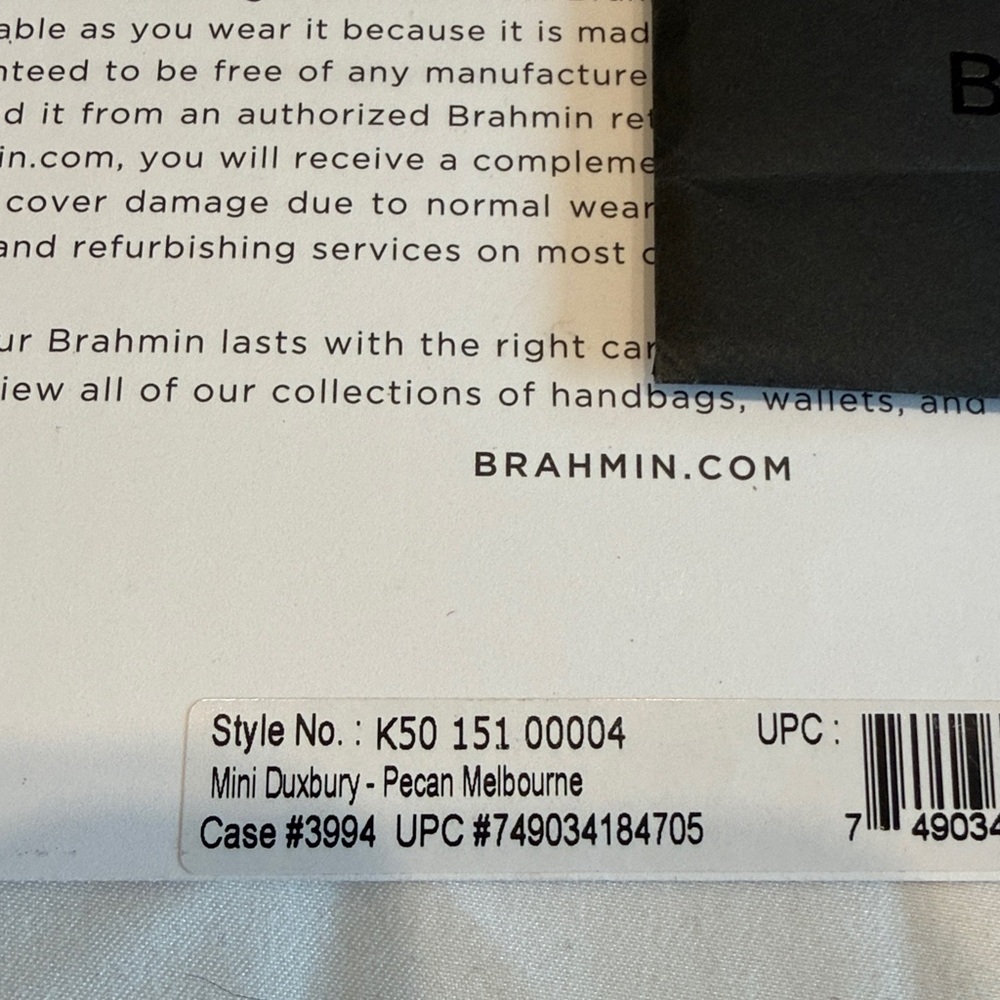 Brahmin Mini Duxbury Brown Pecan Melbourne Crossbody Bag - Picture 7 of 7